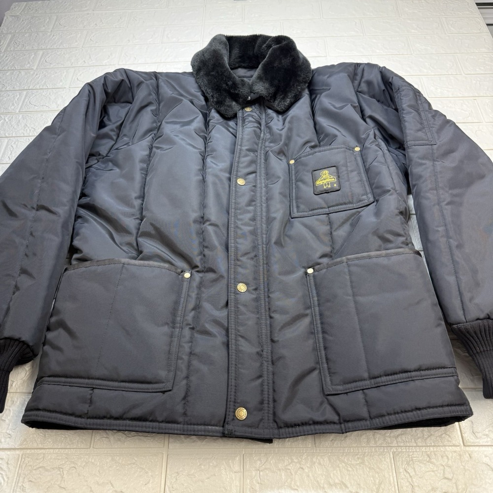RefrigiWear Iron-Tuff Polar Jacket 0322R Large Black Insulated Freezer Work Coat